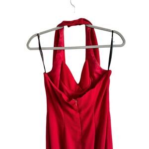 Nicole Miller Women's 10 Red Sexy Sleeveless Zip Up Halter Neck Mini Dress